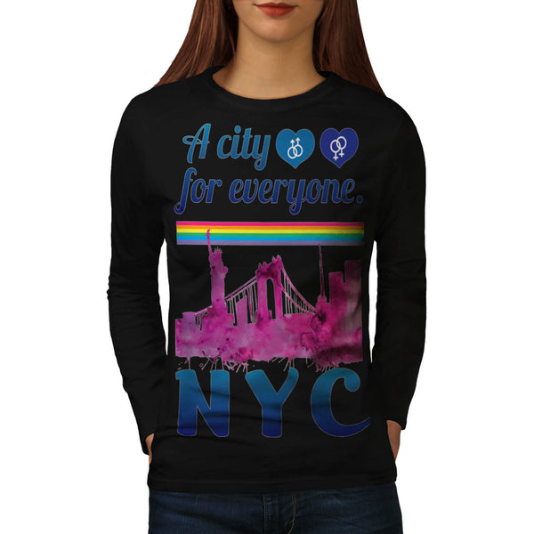 NY City For Everyone Womens Long Sleeve T-Shirt