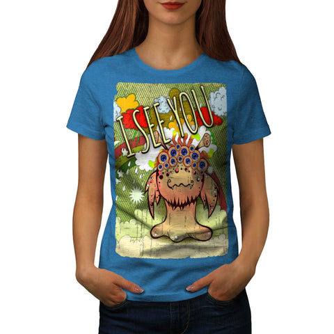 Freaky Monster Eye Womens T-Shirt