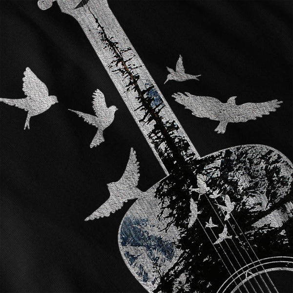 Guitar Forest Bird Mens Long Sleeve T-Shirt