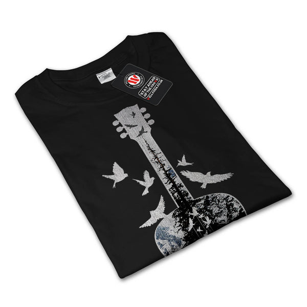 Guitar Forest Bird Mens Long Sleeve T-Shirt