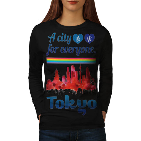 Friendly Tokyo City Womens Long Sleeve T-Shirt