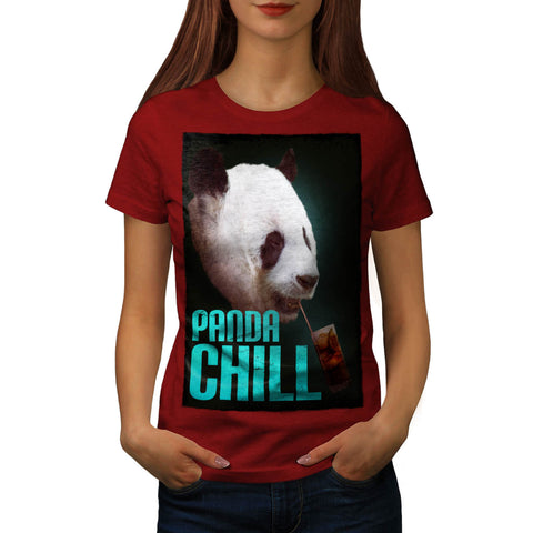 Drinking Panda Chill Womens T-Shirt
