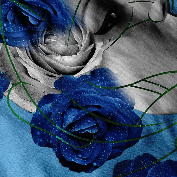 Blue Rose Lady Charm Mens T-Shirt