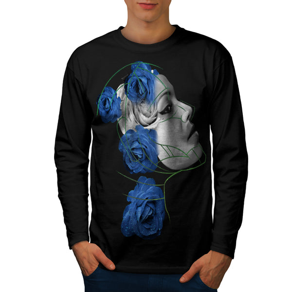 Blue Rose Lady Charm Mens Long Sleeve T-Shirt