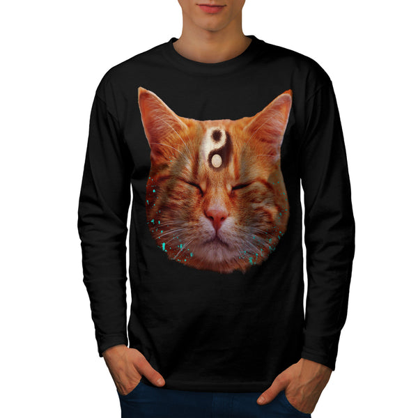 Meditation Zen Cat Mens Long Sleeve T-Shirt