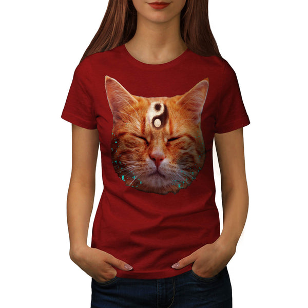 Meditation Zen Cat Womens T-Shirt