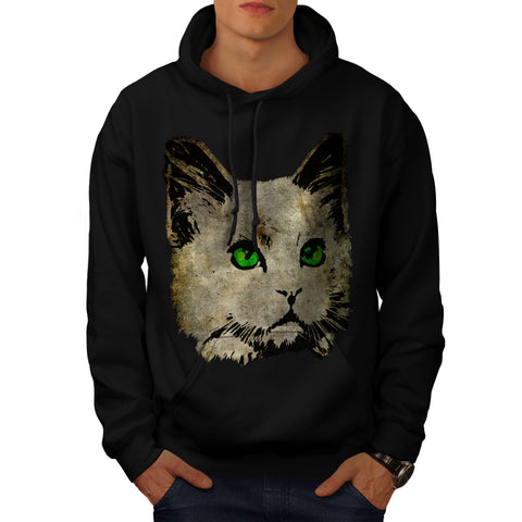 Fluffy Cat Imprint Mens Hoodie