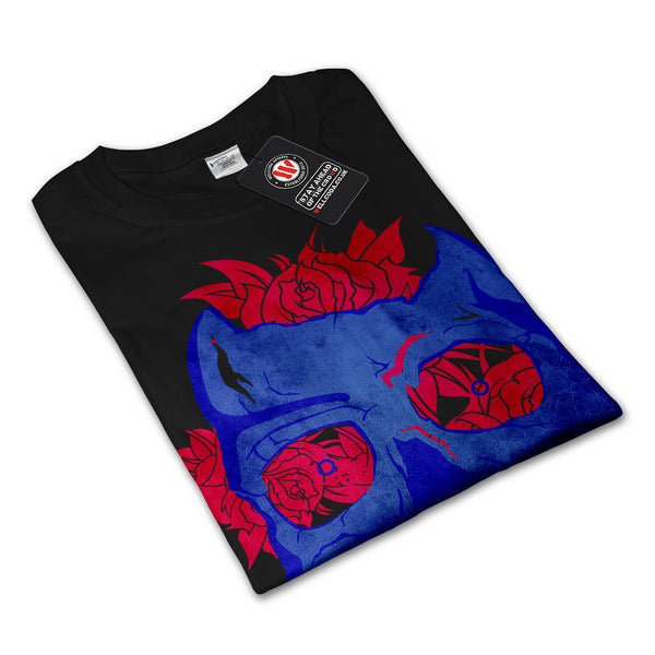 Skull Flower Rose Womens Long Sleeve T-Shirt