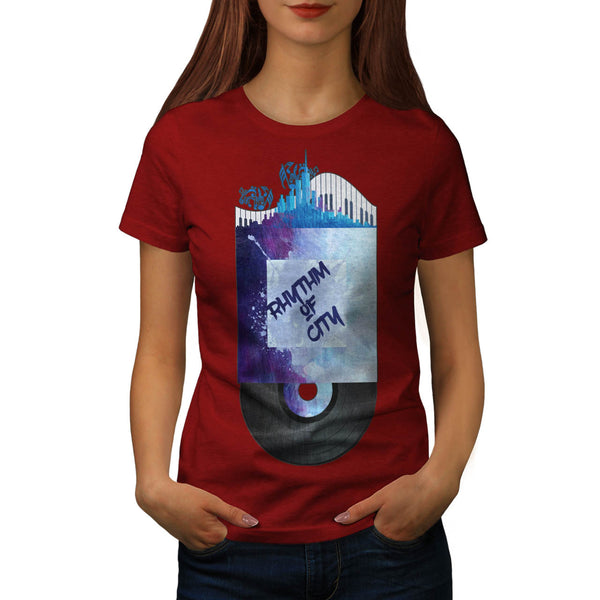 City Rhythm Record Womens T-Shirt