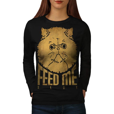 Hungry Kitty Anger Womens Long Sleeve T-Shirt