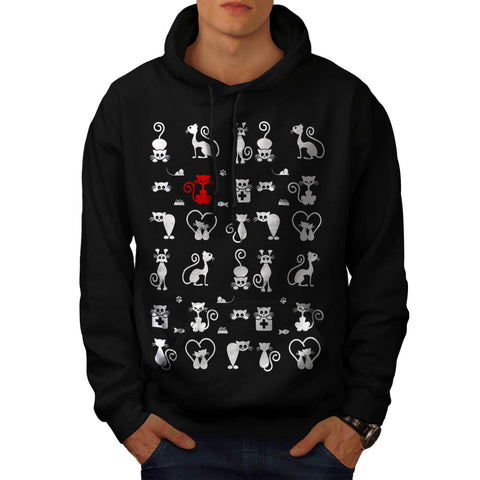 Playful Kitty Game Mens Hoodie