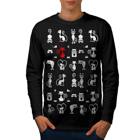 Playful Kitty Game Mens Long Sleeve T-Shirt