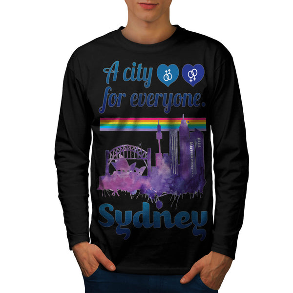 Sidney City Friendly Mens Long Sleeve T-Shirt