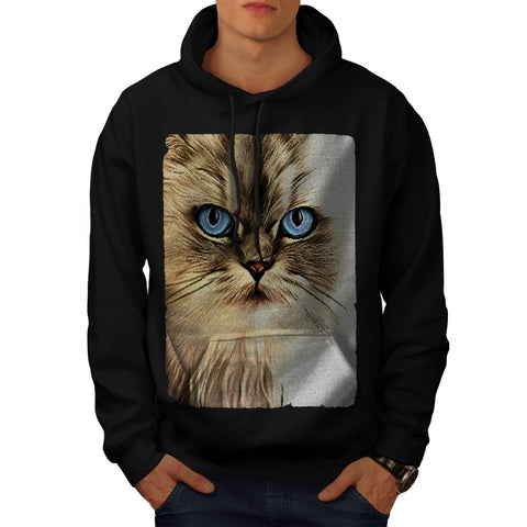 Serious Kitty Cat Mens Hoodie