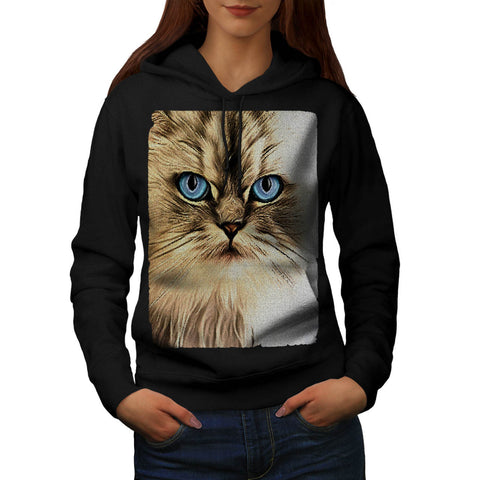 Serious Kitty Cat Womens Hoodie