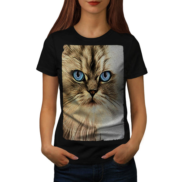 Serious Kitty Cat Womens T-Shirt