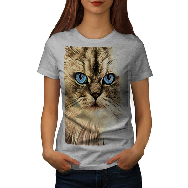 Serious Kitty Cat Womens T-Shirt