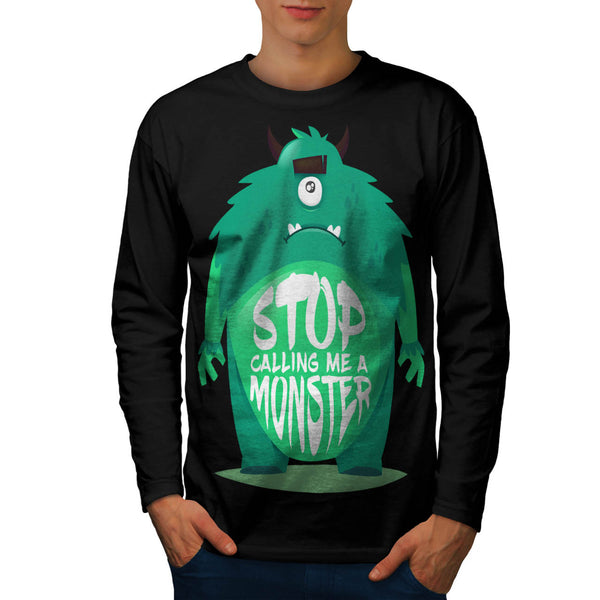Sad Monster Buddy Mens Long Sleeve T-Shirt