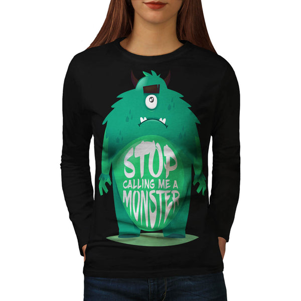 Sad Monster Buddy Womens Long Sleeve T-Shirt