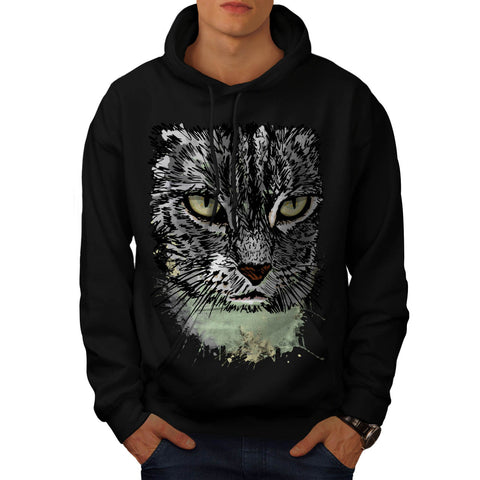 Hunting Cat Danger Mens Hoodie