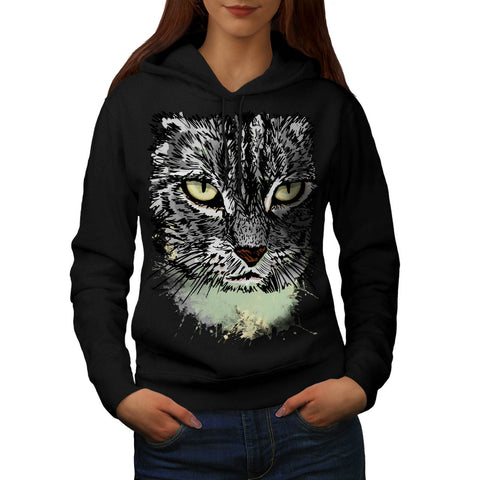 Hunting Cat Danger Womens Hoodie