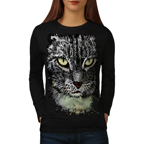 Hunting Cat Danger Womens Long Sleeve T-Shirt