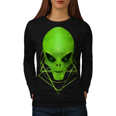 Alien Monster Smile Womens Long Sleeve T-Shirt