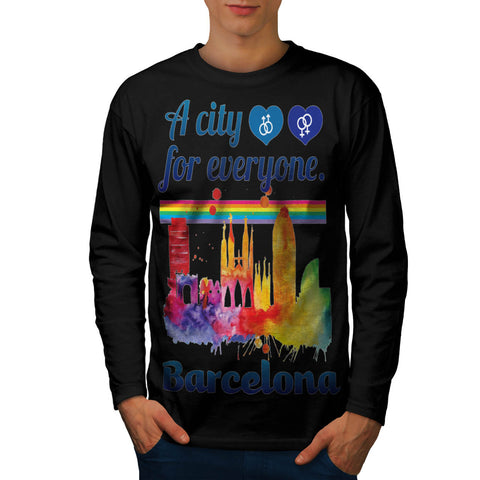 Friendly Barcelona Mens Long Sleeve T-Shirt