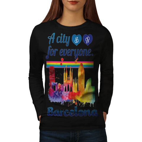 Friendly Barcelona Womens Long Sleeve T-Shirt