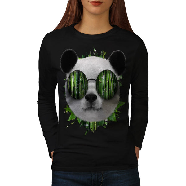 Bamboo Panda Bear Womens Long Sleeve T-Shirt