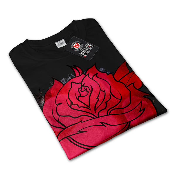 Skull Rose Flowers Mens Long Sleeve T-Shirt