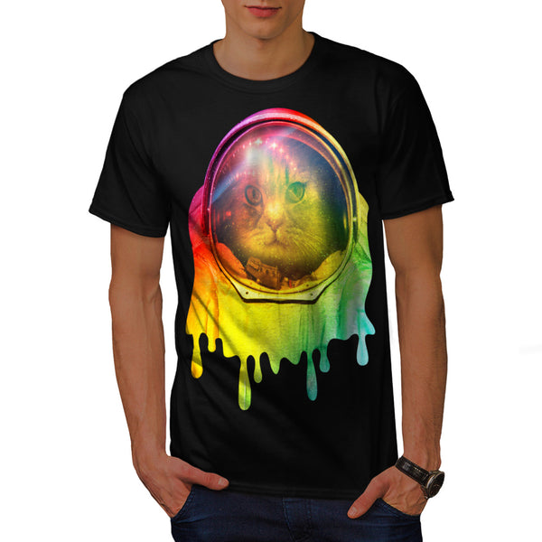 Astronaut Cat Color Mens T-Shirt