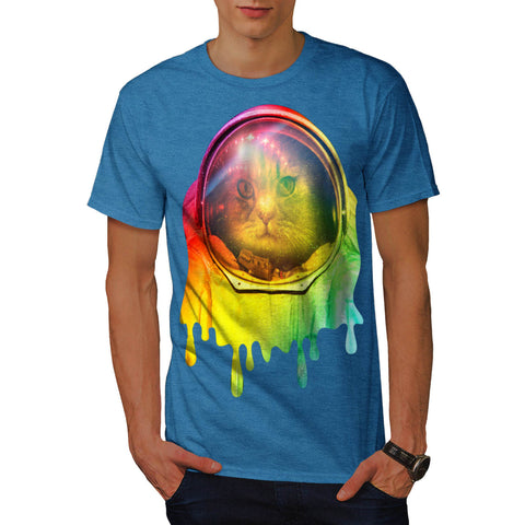 Astronaut Cat Color Mens T-Shirt