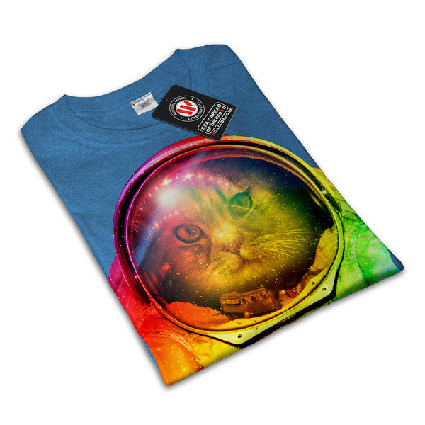 Astronaut Cat Color Mens T-Shirt