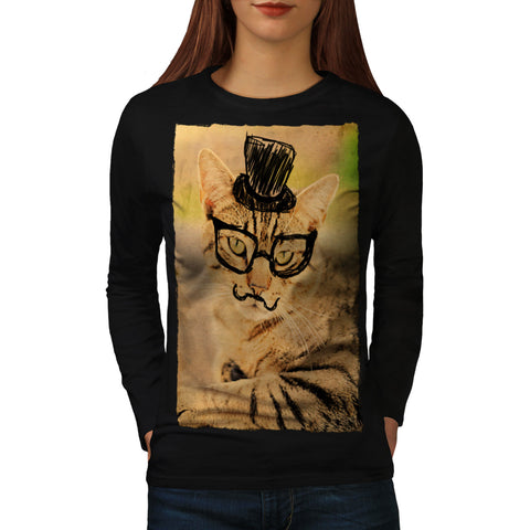 Posh Mister Kitty Womens Long Sleeve T-Shirt