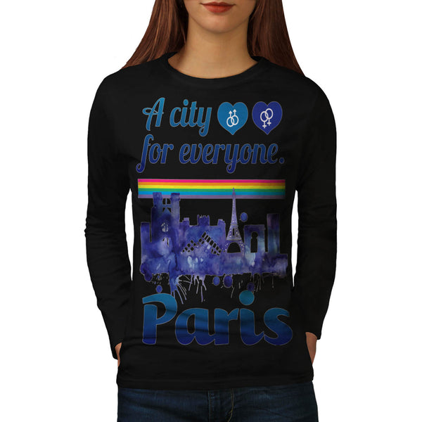 Paris For Everyone Womens Long Sleeve T-Shirt
