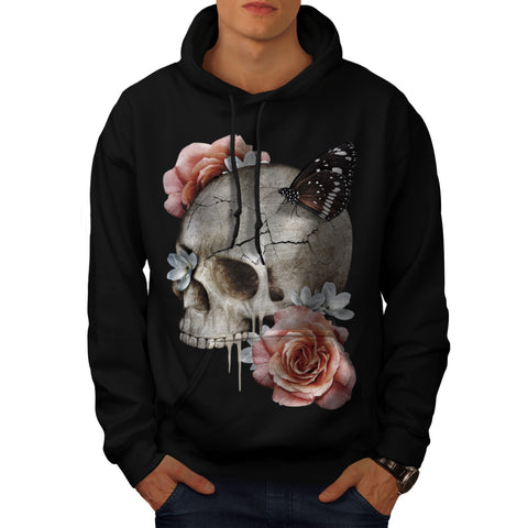Skull Rose Flowers Mens Hoodie