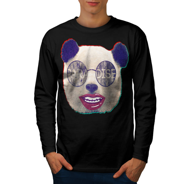 Panda Lady Paradise Mens Long Sleeve T-Shirt