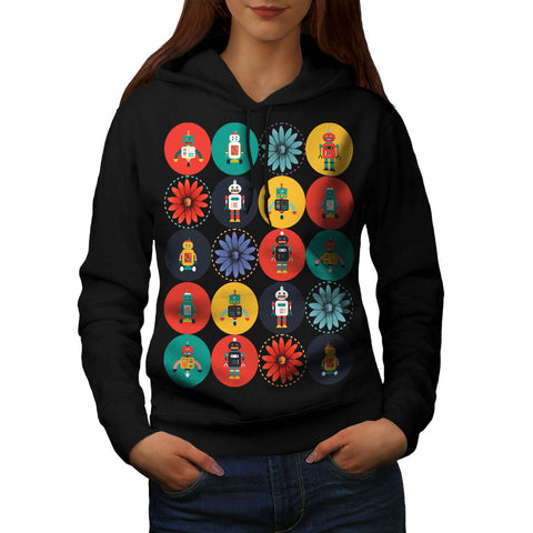 Futuristic Robot Joy Womens Hoodie
