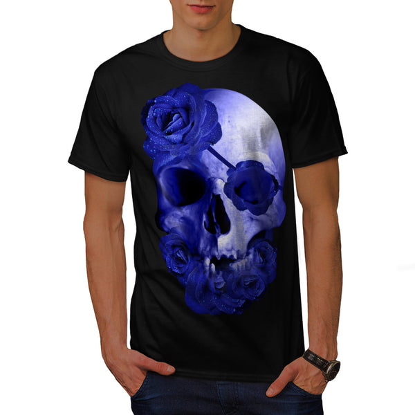 Skull Head Rose Art Mens T-Shirt