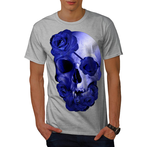 Skull Head Rose Art Mens T-Shirt