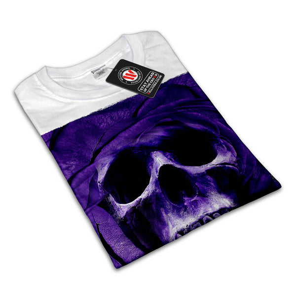 Skull Rose Glow Art Mens T-Shirt