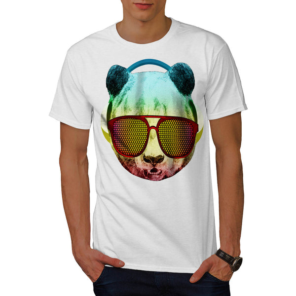 Music Fan Panda Bear Mens T-Shirt