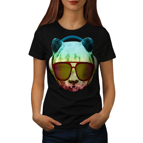 Music Fan Panda Bear Womens T-Shirt