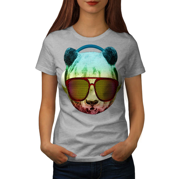 Music Fan Panda Bear Womens T-Shirt