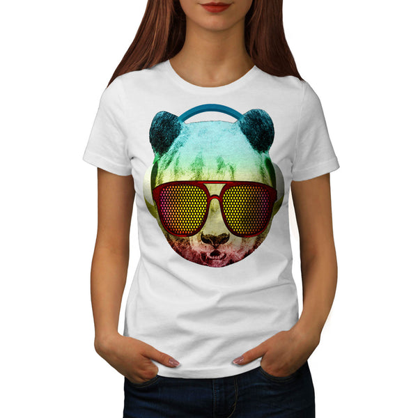 Music Fan Panda Bear Womens T-Shirt