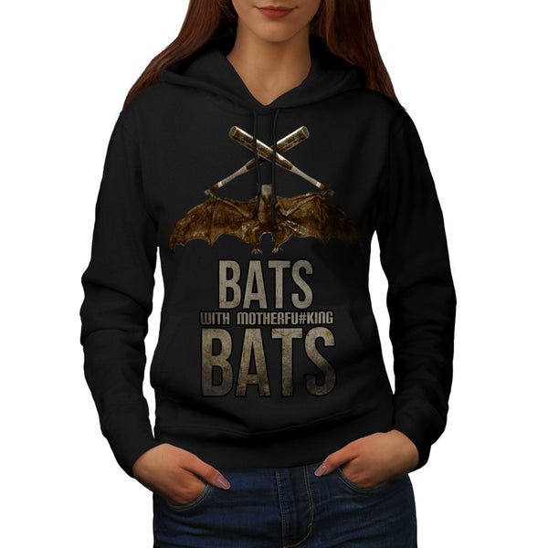 Bats Wordplay Fun Womens Hoodie