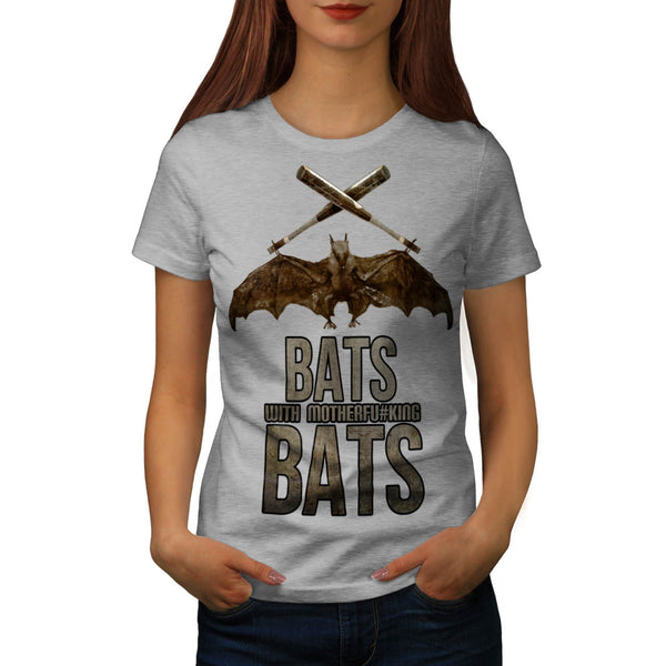 Bats Wordplay Fun Womens T-Shirt