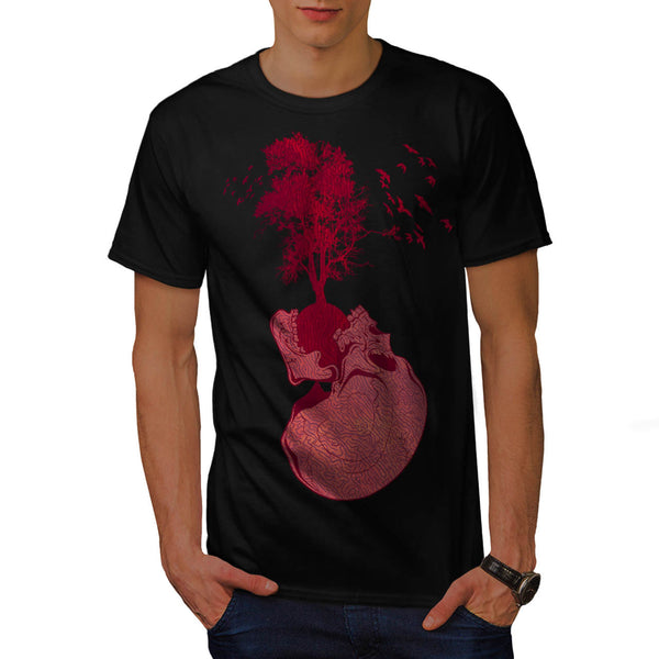 Skull Zombie Raven Mens T-Shirt