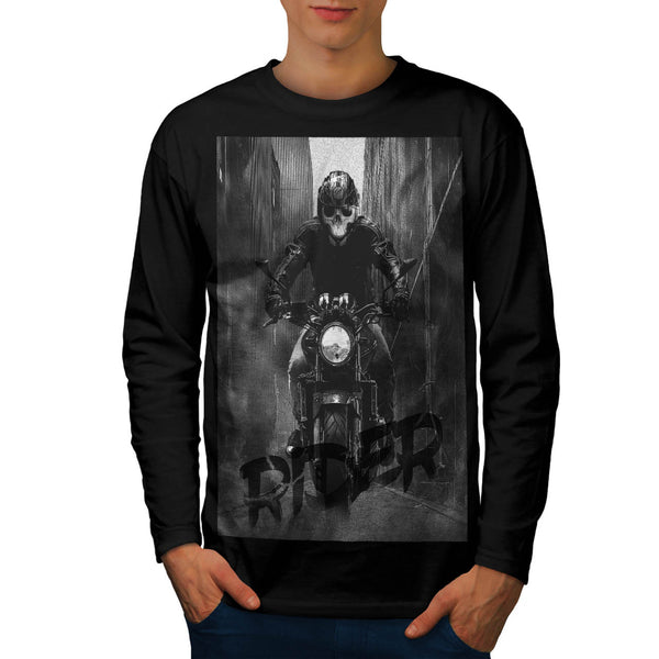 Grim Reaper Biker Mens Long Sleeve T-Shirt